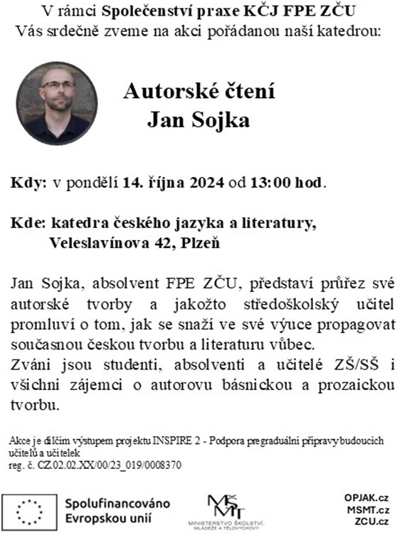 Jan Sojka autorské čtení web2